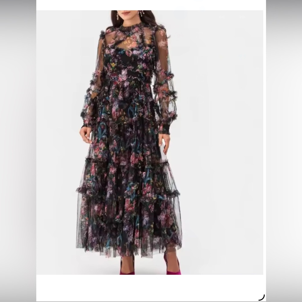 Floral Black Dress
